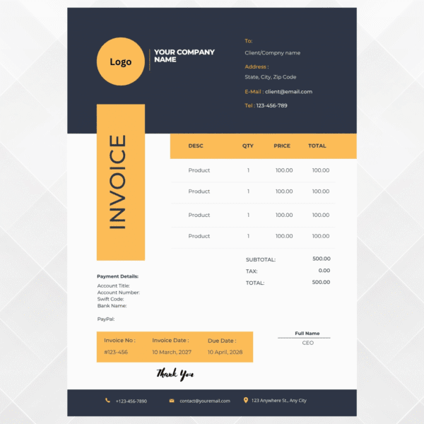 Editable Canva Invoice
